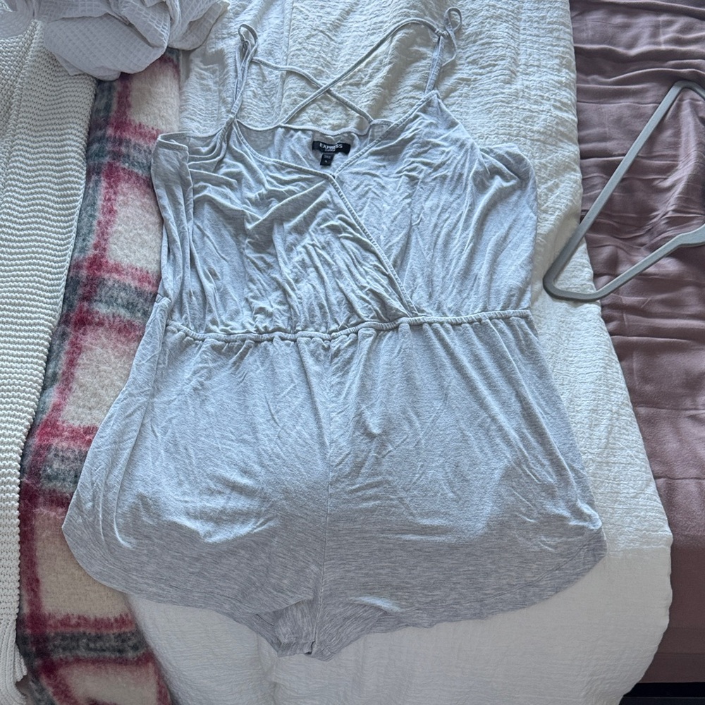 Express Gray Women's Pajama Romper
